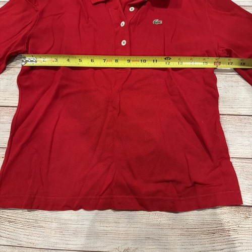 Lacoste Damen Hemd rot Langarm mit Knöpfen Größe 46 - Bild 3 von 5