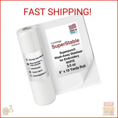 Superpunch Wash-Away Water Soluble Stabilizer for Embroidery - 9 inch x 10 Yard 