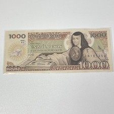 1985 Banco De Mexico 1000 Pesos Juana De AsBaje J6167252 Plaza De Santo Domingo