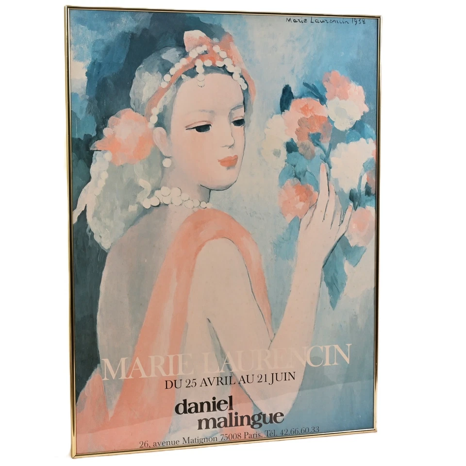 Cartel litografía exposición retrato femenino original vintage de MARIE LAURENCIN Foto 3 de 4