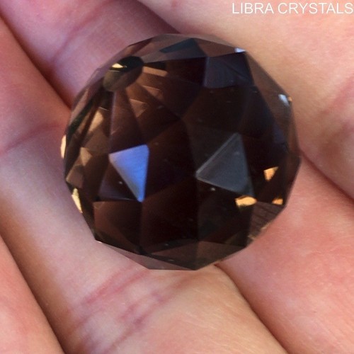 Shaman's Eye Suncatcher Gemstone Smoky Quartz Faceted Crystal Sphere - Picture 4 of 9