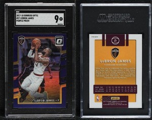 2017-18 Panini Donruss Optic Purple Prizm LeBron James #27 SGC 9 MINT