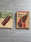 2 Vintage UNUSED 1940s Have A Coke Coca-Cola Matchbooks Bottle in Hand Water NOS