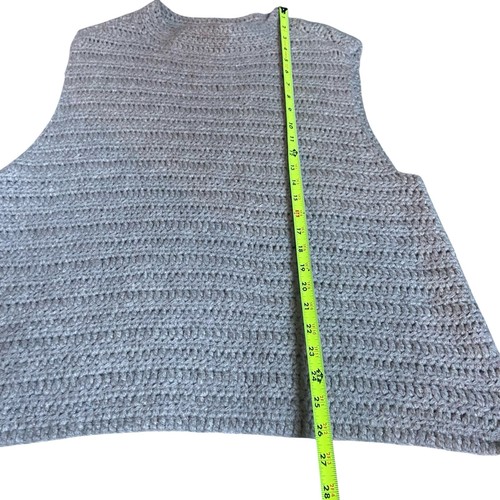 Eileen Fisher 100% Baby Alpaca Vest Sleeveless Cream Tan Women’s Size Small Top - Picture 5 of 8