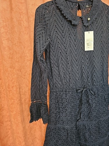 Stella Nova size med blue long sleeved dress with lining with collar new - Picture 3 of 4