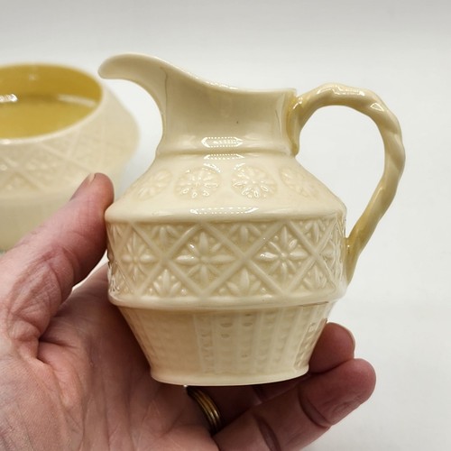 Vintage Belleek China Cleary Pattern Creamer and Sugar Bowl 6th Mark - Picture 5 of 10
