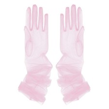 Women's 27'' Long Tulle Gloves Sheer Wedding Bridal Gloves Elbow Length Opera...
