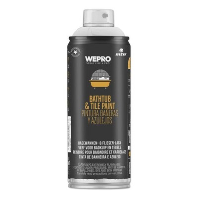 Badewannen- & Fliesenlack Spray Weiß Epoxid Renovierlack Satin Keramik Emaille