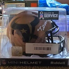 Tank Dell Signed Houston Texans Salute to Service Mini Helmet BAS Authenticated