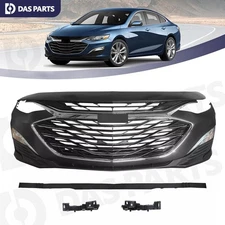 Front Upper & Lower Bumper Grilles Valance Fog Lights For 2019-2024 Chevy Malibu
