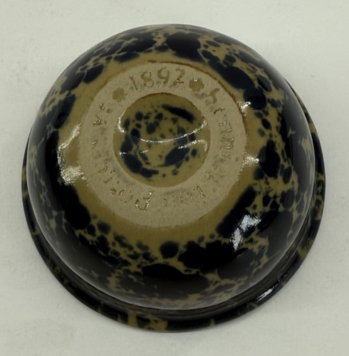 3” x 1.75” Vtg Set Bennington Potters Vermont 1892 Blue Butter Dip Crocks (4oz) - Picture 9 of 14