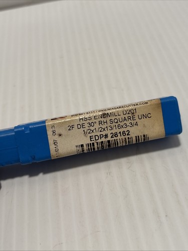 Niagara Cutter HSS Endmill D201 1/2x1/2x13/16x3-3/4 EDP#28162 - Picture 2 of 12