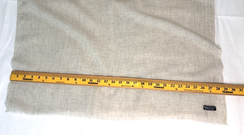 Handgewebtes Tuch Halstuch Schal 100% Kaschmir Haferflocken Beige Made in Nepal 29" B x 80" L - Bild 4 von 5