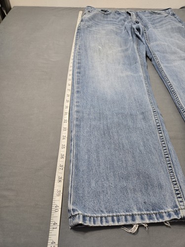 Levis jeans mens 38x30 505 light wash Blue workwear classic fit **see condition* - Picture 3 of 14