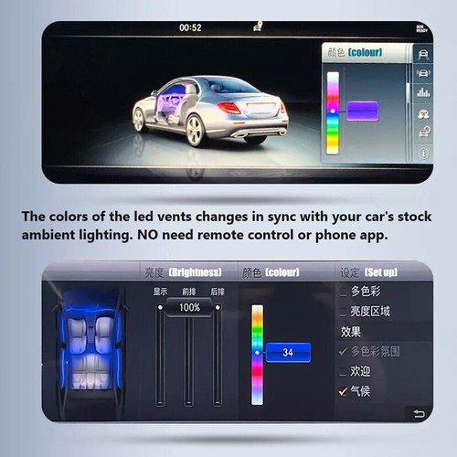 64 Farben Air Vent LED Umgebungslicht für Mercedes Benz E Klasse W213 17-22 NEU - Bild 12 von 22