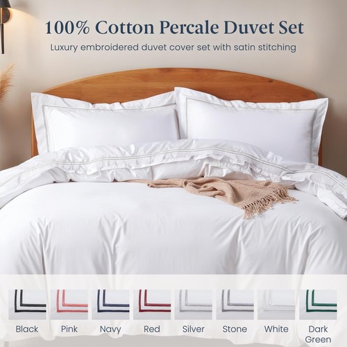 California King Duvet Cover (3 Pcs), 100% Cotton Percale, King/Cali King, Bre... - Picture 4 of 8
