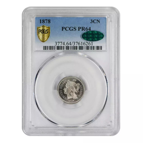 1878-P Three Cent Nickel PCGS PR64 CAC Proof - Bild 3 von 4