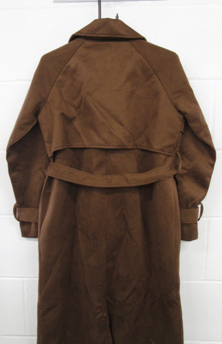 Soera Womens Brown Faux Suede Tretch Coat Jacket Button Up Belted Uk Small - Picture 5 of 12