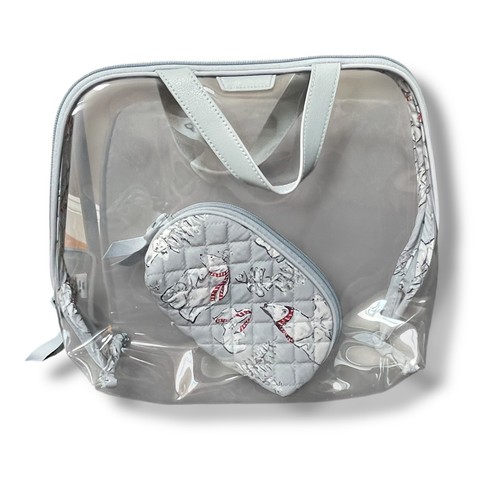 Vera Bradley Lot 2 Cosmetic Makeup Organizer Travel Bag Case Beary Merry Polar - Picture 4 of 9