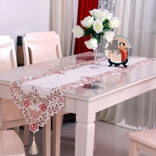 Embroidered table runner Table Runner Table Cloth Gauze Soft Embroidered-Floral - Picture 6 of 69