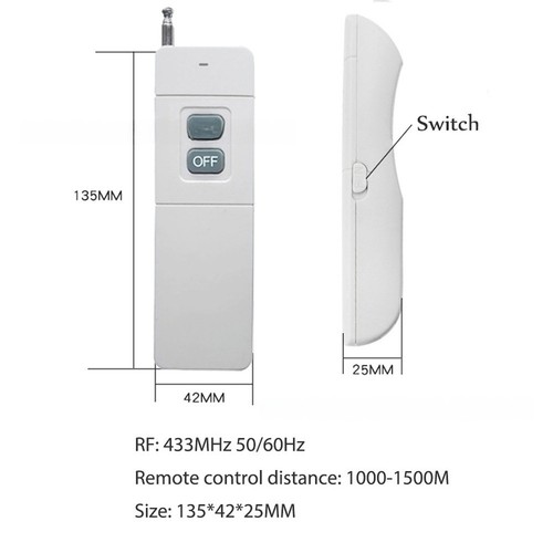 Wireless Remote Control Switch 30A 100 240V AC RF433MHz for Industrial Use - Picture 5 of 13