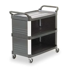 Rubbermaid Commercial Fg409300bla Enclosed Service Cart, Plastic, 300 Lb Load