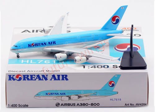 1:400 Aviation400 Korean Air A380 HL7619 Aircraft Model Free Tractor+Stand - Picture 2 of 13