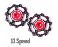 Carbon Fiber Jockey Wheels with Ceramic Bearings for Shimano 11speed derailleurs