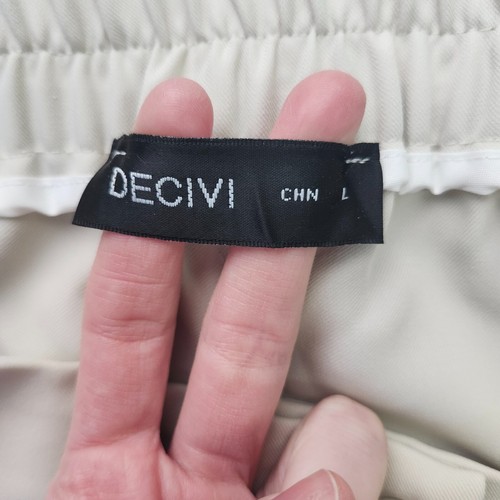 Decivi Women Loose Pleated Front Long Pants Wide Leg Trousers Solid Ivory Large - Picture 6 of 10