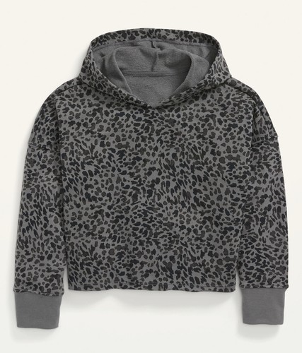 Old Navy Kid Size Medium (8) Black Vintage Slouchy Raw Hem Pullover Hoodie $30