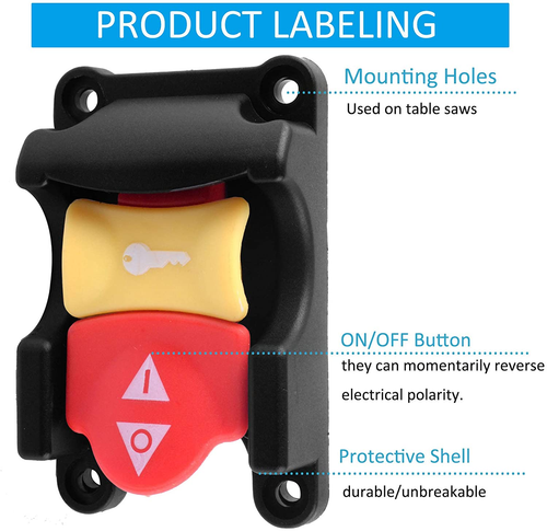 Repuesto de interruptor de sierra de mesa compatible con Ryobi and Craftsman, potencia de seguridad T - Imagen 4 de 8