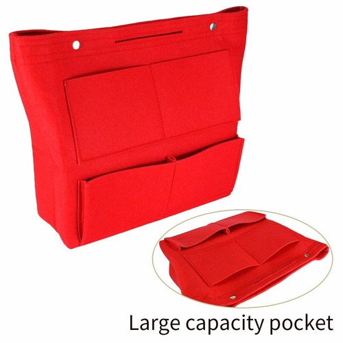 Large Multi pocket Felt Purse Handbag Organizer Insert Storage Tote Shaper Bag - Picture 3 of 17