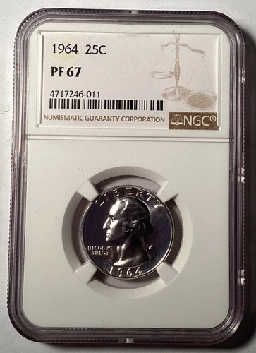1964 Washington Quarter, NGC PF 67