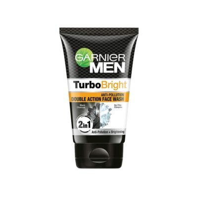 GARNIER MEN Turbo Bright Anti-Pollution Double Action Face wash Free Shipping