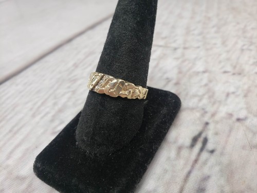 Ring YG Herren 10,5 2,30DWT 10k Gelbgold, Nugget Ring mit Diamantsplittern - Bild 3 von 7