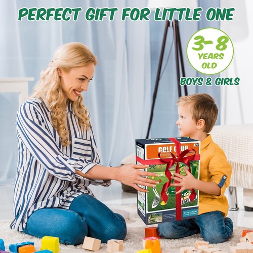 Kids Golf Club Set Indoor Outdoor Game Toddler Toys 3 Retractable Golf Clubs - Picture 7 of 12