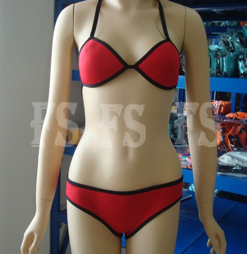 SEXY WOMEN BANDAGE TRIANGLE NEOPRENE BIKINI SET SWIMWEAR SWIMSUIT BEACHWEAR SW01 - Picture 6 of 8