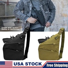 Tactical Gun Bag Concealed Carry Men's Right Shoulder Anti-theft Nylon Chest Bag