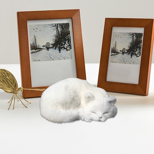 1PC Realistic White Cat Animal Model Plush Toy Kids Stuffed Fluffy Cat Doll Gift - Picture 10 of 11