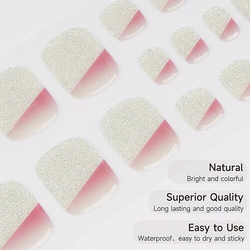 Semi Cured Gel Pedicure Strips, 26pcs Gel Toenail Stickers Starry Butterfly - Picture 4 of 6