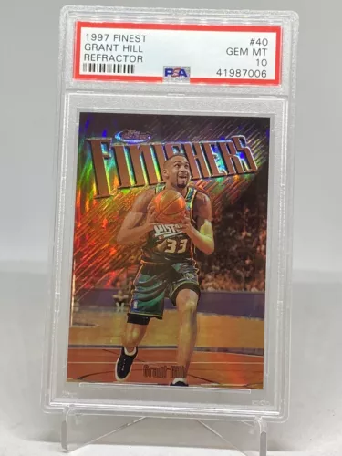 1997 Topps Finest REFRACTOR #40 Grant Hill  PSA 10 GEM MINT POP 10 RARE