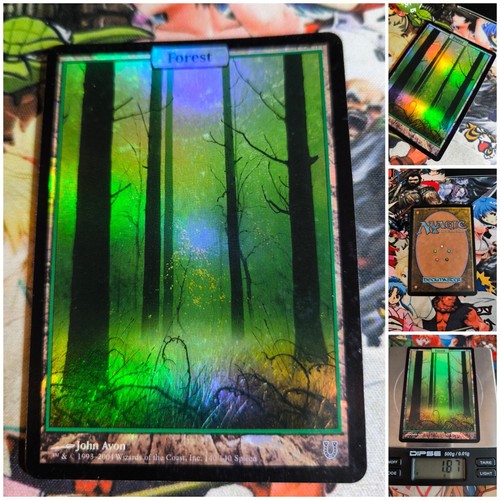 MTG Forest π¬π§ Foil Unhinged Art 2004 Land Card Card Green Deck Og John Avon