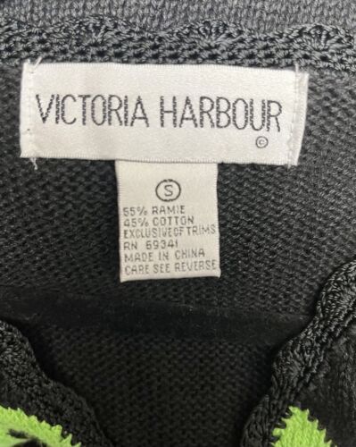 Vintage Victoria Harbour Embroidered Floral Sweater Small Short Sleeves - Picture 8 of 9