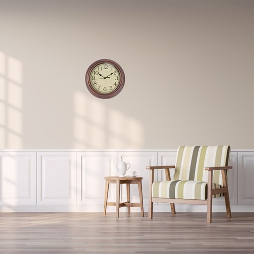12" Wall Clock Round Vintage Wall Clock Silent Non-Ticking Battery Operated Home - Picture 11 of 17
