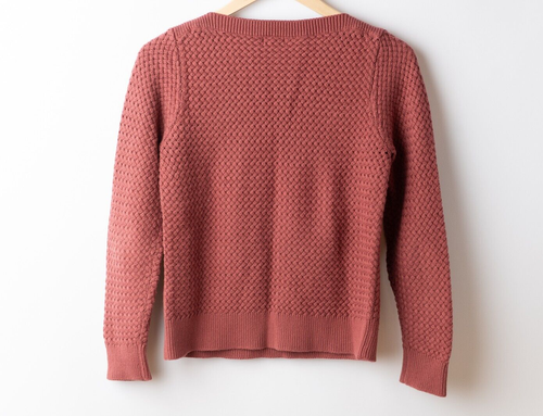 L.L. Bean Pullover mit Zopfmuster Damen S einfarbig Burnt Orange Preppy kuschelig - Bild 7 von 12