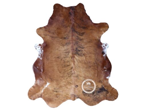 Cowhide Rug Light Brindle Tricolor High Quality Hair on Hide Size: (XXL)A115 - Picture 3 of 15