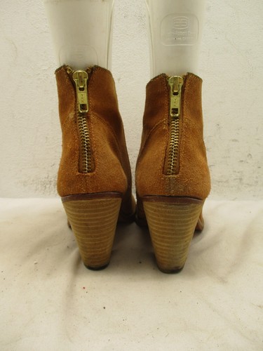 J Shoes BELGRAVE Womens Size 6.5 Brown Suede Stacked Heel Booties - Picture 6 of 10