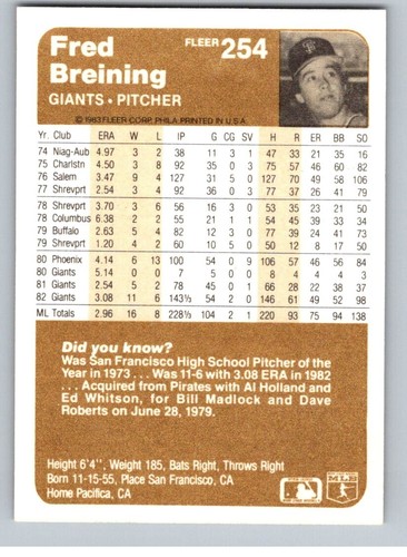 Fleer Baseball 1983 completa tu conjunto que elijas, elige #221-440 - Imagen 21 de 213