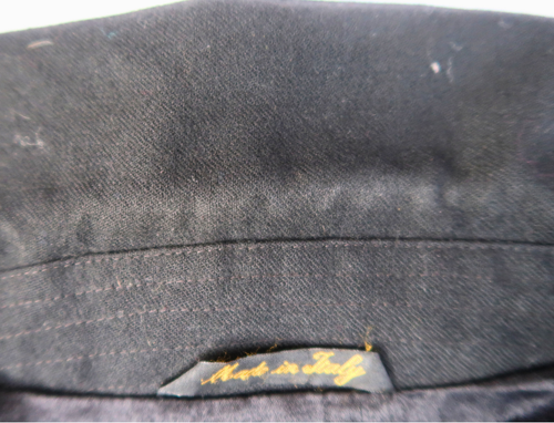 Valente 100% Wool Flannel Jacket Size 52 Black Bomber Style - Made in Italy - Picture 7 of 8