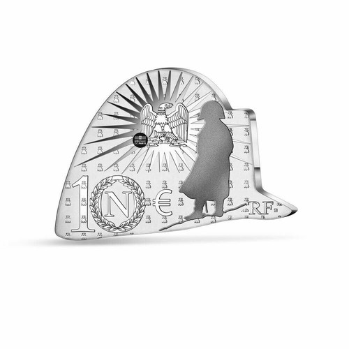 NAPOLEONE BONAPARTE Cappello Bicorno 200° Anniversario della Morte Moneta d'Argento 10€ Euro - Foto 2 di 2